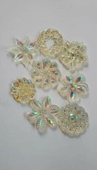 CraftBuddyUS Color me Crazy 40 Resin AB Clear Flower Embellishments