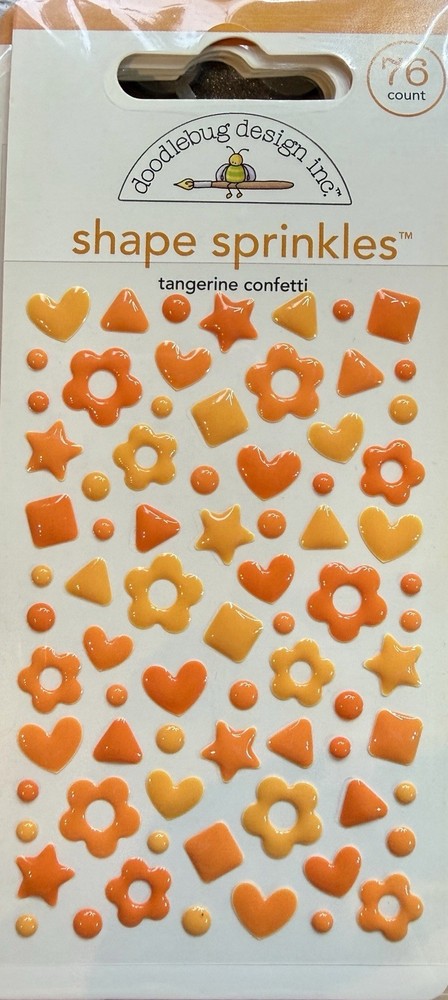 Doodlebug Shape Sprinkles Tangerine Confetti