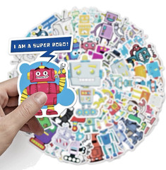 Bulk Robot Stickers 10 Pack 500 Waterproof Vinyl Decals Kids Reward Giveaway
