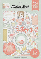 Baby Girl Welcome Shower Nursery Love Echo Park Border Alphabet Sticker Book