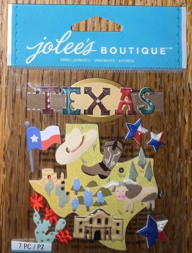 RARE Jolees Texas Cowboy Lone Star State Buckle Steak Hat Boots Flag 3D Stickers