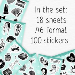100 Black Vinyl Stickers – Perfect for Journals, Laptops & Water Bottles