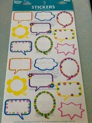 FRANCES MEYER STICKERS BUBBLE STICKERS COLORFUL MULTI-SHAPED WORD BUBBLES 18PCS