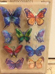 Crafters Square Bright multi color 3-D butterfly stickers