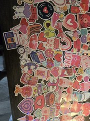 Pink Red Multicolor Love Hearts Valentines Flakes Stickers 80 count