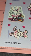 Vintage Stickers 3M Post It Ballerina Bunny Ballet 1 Sheet