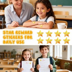 1500 Pcs Holographic Gold Stars Stickers 1 Inch Self Adhesive Foil Star Stick…