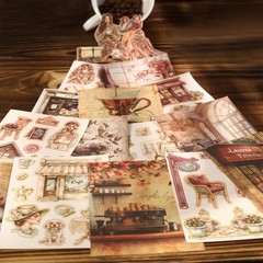 20 Sheets Coffee Girls Paper Stickers Journaling Planner Card Scrapbooking Craft