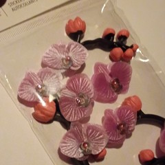 Recollections Stickers Autocollants 3D Orchid Stickers Pink Purple 5pc