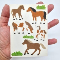 Sandylion Vintage Horse Stickers Fuzzy Flocked Sticker Sheet Canada Rare