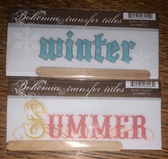 Lot Of 2 My Minds Eye BOHEMIA RUB ON TRANSFERS Seasons TITLE ~ Winter ~ Summer ~