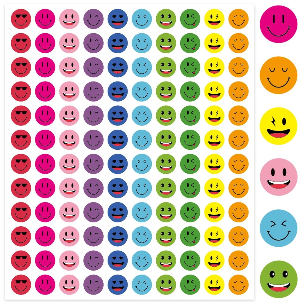 7200 Pcs Colorful Round Mini Face Stickers Happy Face Decals for School, Cla…