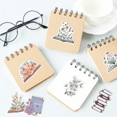 50pcs Book Lover Vinyl Stickers, Flower In The Book, Love Books, Reading, 024