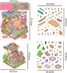 DIY 3D Sticker House – 6 Sets Kawaii Cozy Room Stickers for Adults & Kids