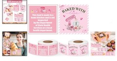 Cottage Food Law Labels – 1000 Count Pink Stickers for Homemade Bakery Goods