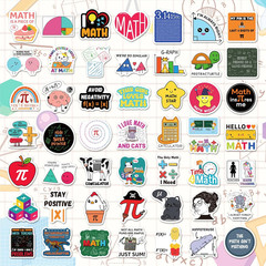 Math Stickers Set 200PCS Vinyl Waterproof for Journaling School Use, Math Gift