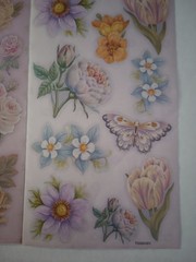 2 Sheets Flower/Butterfly Scrapbook Card Making Paper Crafts Die Cut Stickers