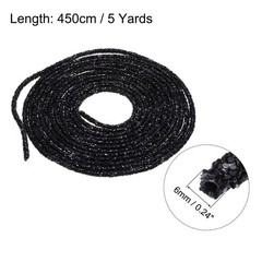 5 Yard 6mm Glitter Sequins Rope Rhinestone Cord for DIY, Black