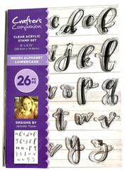 Crafters Companion Brush Alphabet Upper & Lowercase. 2 Acrylic Stamp Sets 26PC