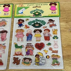 New Vintage Cabbage Patch Kids Puffy Vinyl Stick-Ons Stickers Set of 4 Sealed
