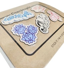 Coachtopia Sticker Set in Leather 5 Piece Cloud Multi Adhesive New in Package