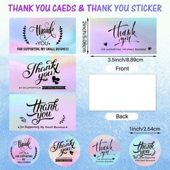 1120 Pieces Thank You Cards and Stickers Set, Include 120 Thank You Business …