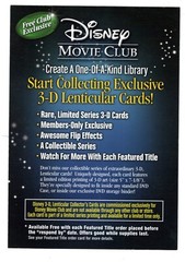 Disney Movie Club Promo Lot – 3-D Card, Stickers, Lion King Lithograph
