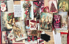 #23 NEW – VINTAGE JUNK JOURNAL 3D CHRISTMAS 60 pcs 3D KIT with Candy Cane Pen
