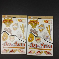 Vintage NRN Designs Stickers S1034 Baseball 2 Sheets (complete but cut)