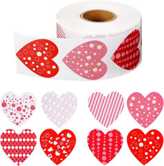 500 Pcs Heart Roll Stickers for Valentine’S Day and Wedding Party Decoration