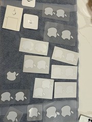 Lot of Original Authentic Apple Stickers Assorted Sizes Plus Reset Tool (14b)