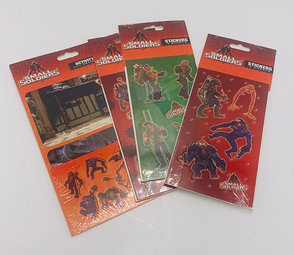 Vintage 1998 Small Soldiers Movie Stickers Sealed Kirsten Dunst NOS Lot of 4