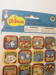 Dr. Seuss Foil Stickers Lot of 2 Packs – 40ct Each – Metallic Reward Stickers.