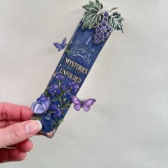 Floral Butterfly Vintage Book Spine Stickers Blue Junk Journal Collage Scrapbook