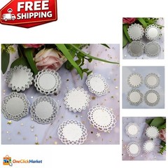 High-Quality Metal Die Cuts Set – 1.9″ Lace Flower Borders for Creative Projects