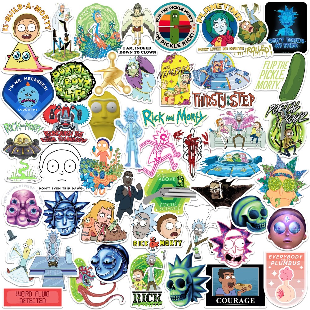 RICK AND MORTY TRENDY VARIETY DIE CUT VINYL 50 CT STICKER PACK