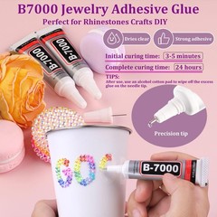 34000Pcs Multicolor 3mm Resin Rhinestones Bedazzling Kit with Glue Set