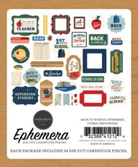1 Pack Carta Bella Paper BACK TO SCHOOL Ephemera Die Cut Cardstock Pieces