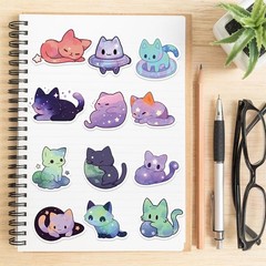 ZOLAREIN 50 Pcs Sky Cat Stickers