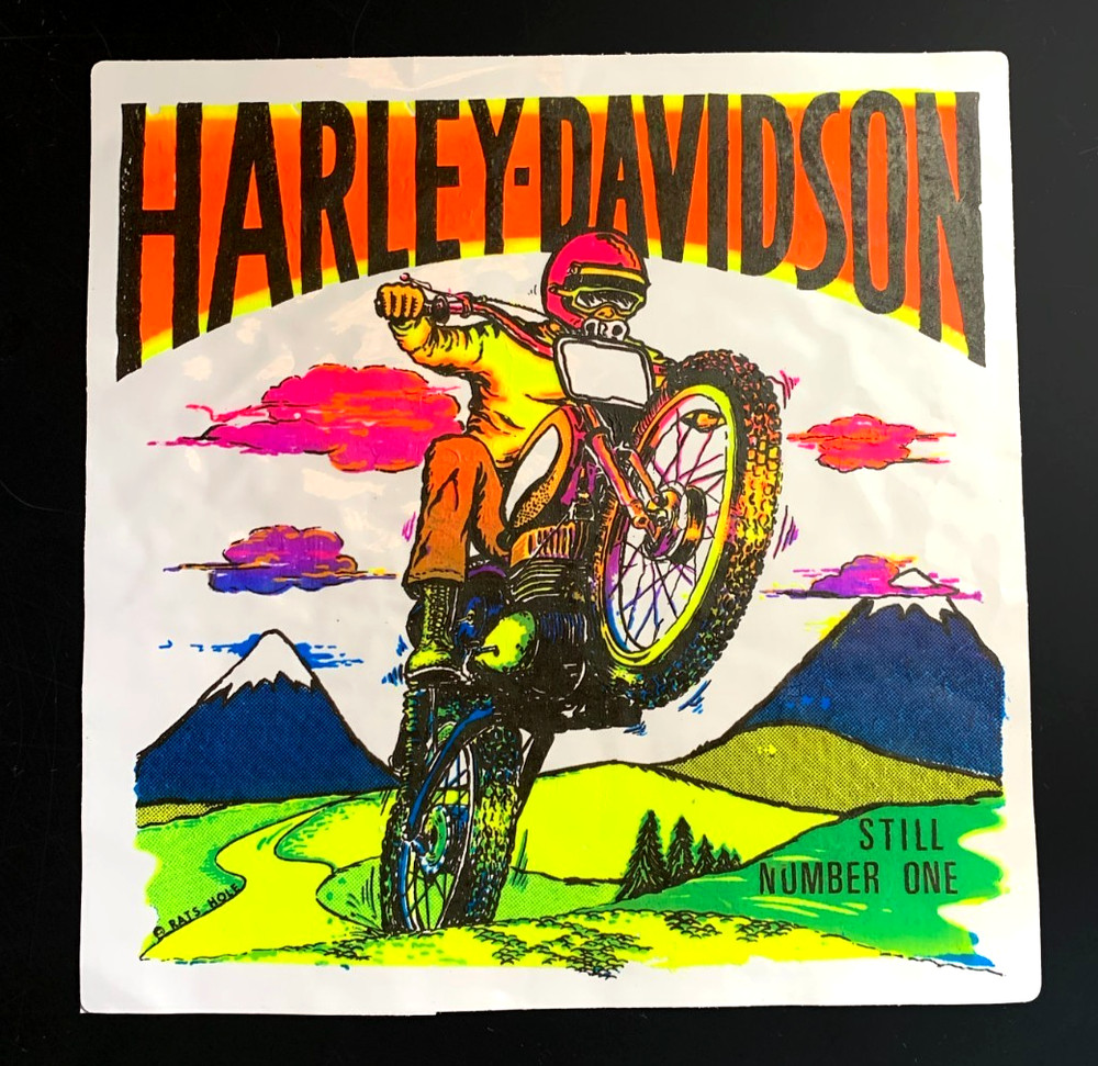 HUGE! Harley Motorcycle VINTAGE IRON ON transfers MODIFIED to sticker decal *RE