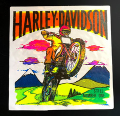 HUGE! Harley Motorcycle VINTAGE IRON ON transfers MODIFIED to sticker decal *RE