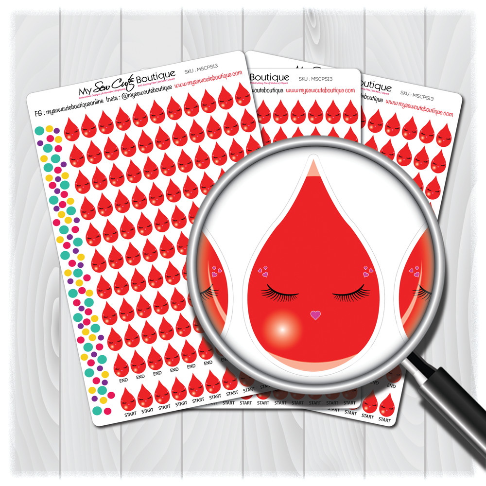 Period Planner Stickers for Diary Calendars, Journals and Scrapbooking