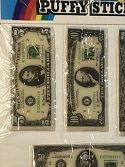 Vtg 80’s Puffy Stickers Play Money Dollar Bills Old Cash Design NEW Presidents