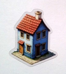 Cottage Style Fairy Tale House Clear Vinyl Decal Sticker Water Resistant Laptop