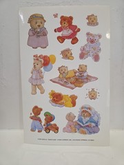 VTG 1993 Vintage Stickers Current Inc Teddy Bears «Teddyland» Sticker Sheet