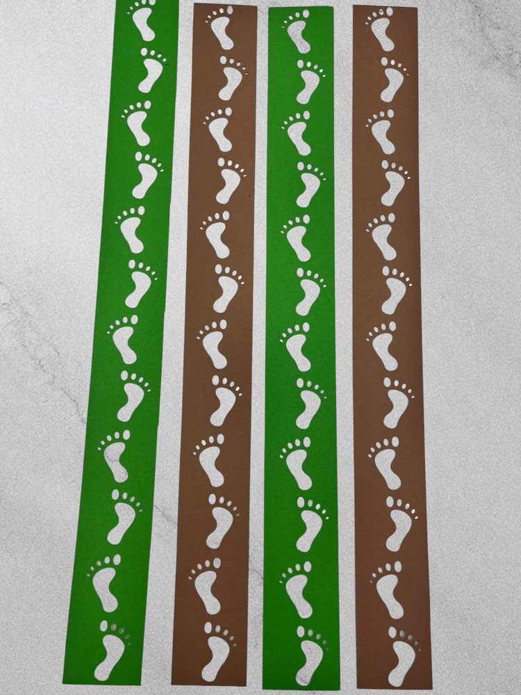 Creative Memories Footprints 12” Border Cardstock Die Cut Shapes 4 Pieces