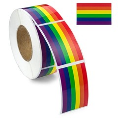250 Rainbow Rectangle Stickers for Pride, LGBTQ Awareness, Parades & Events