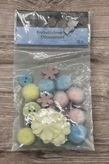 Recollections Embellishment Decorations 32 Pc Scrapbooking Pastel Pack NEW