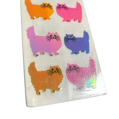 Sandylion Vintage NOS Sealed Mother Of Pearl Cat Stickers 1 Sheet 1990