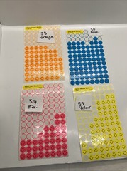 4 Partial Sheets Neon Smiley Face Trend Stickers Pink Orange Yellow Blue 232 pcs